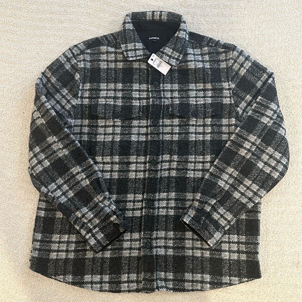 Express Mens’ plaid shirt jacket